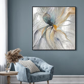 Celestial Bloom - Hand Painted Textured Aluminum Wall Art.
